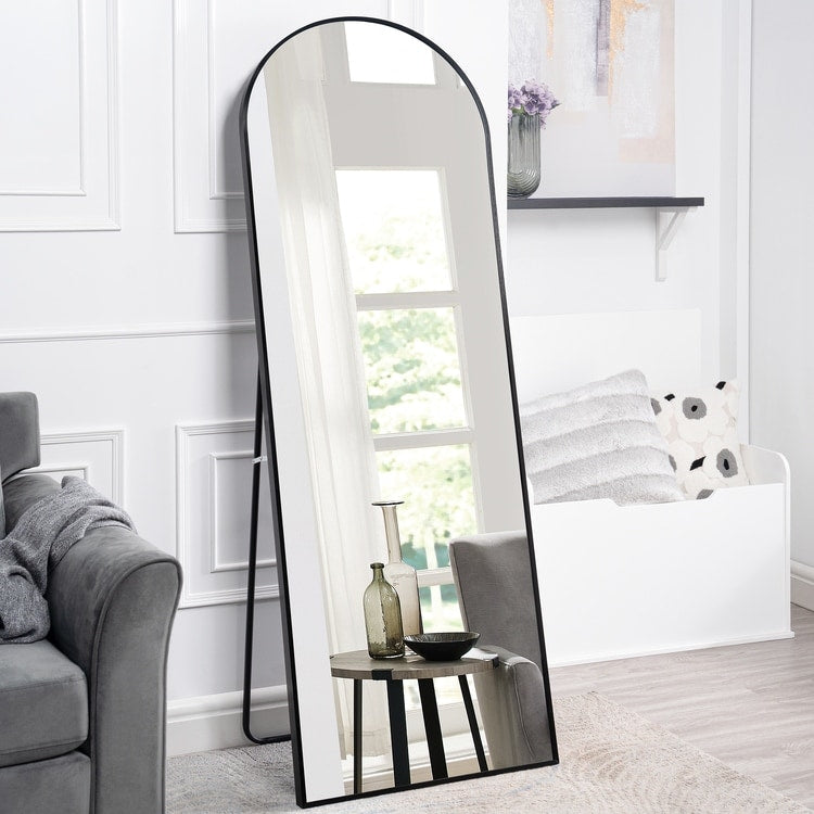 Mabel Arched Aluminum Mirror Full Length Mirror Free Standing Leaning/ Mirror Aluminum Frame for Modern Living 71x 31