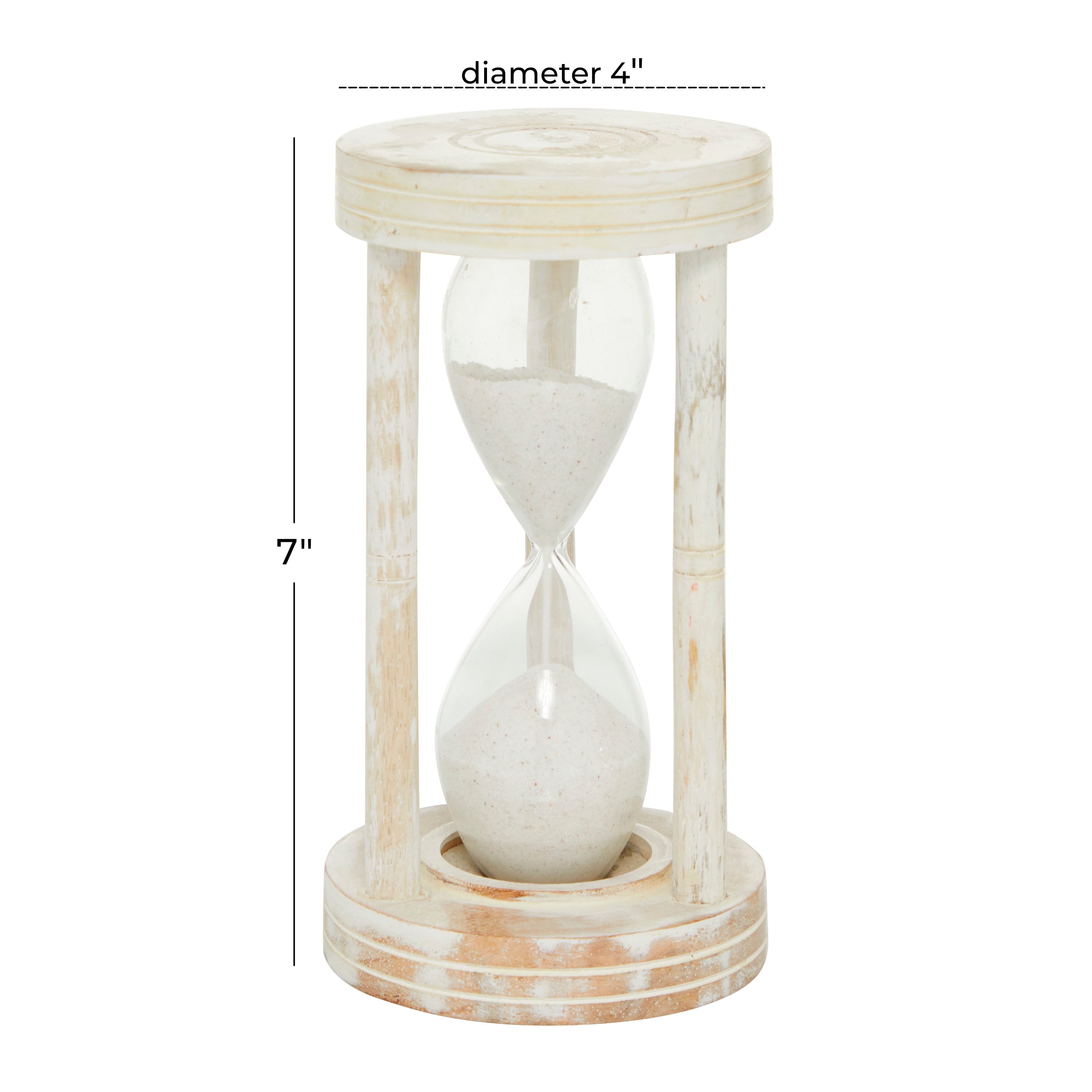 White Wood Hourglass Sand Timer