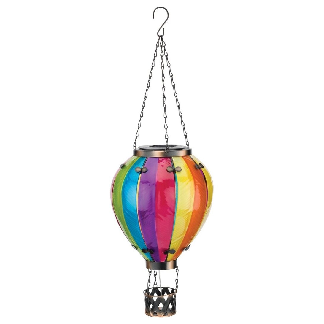 Hot Air Balloon Solar Lantern LG - Rainbow - 7.5''x7.5''x23.5''