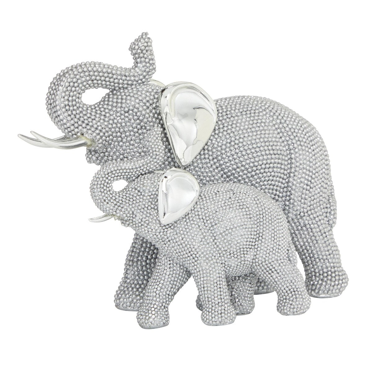 Polystone Elephant Decorative Sculpture - Silver - Roche River Decor