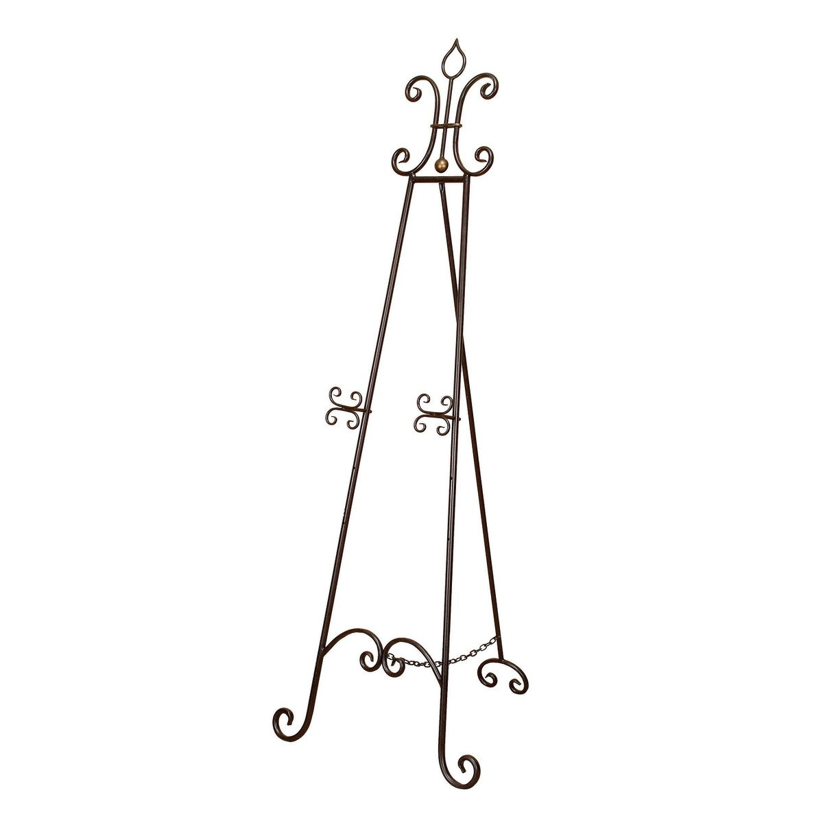 Metal Scroll Extra Large Adjustable 3 Tier Display Easel with Chain Support - Black - Roche River Decor