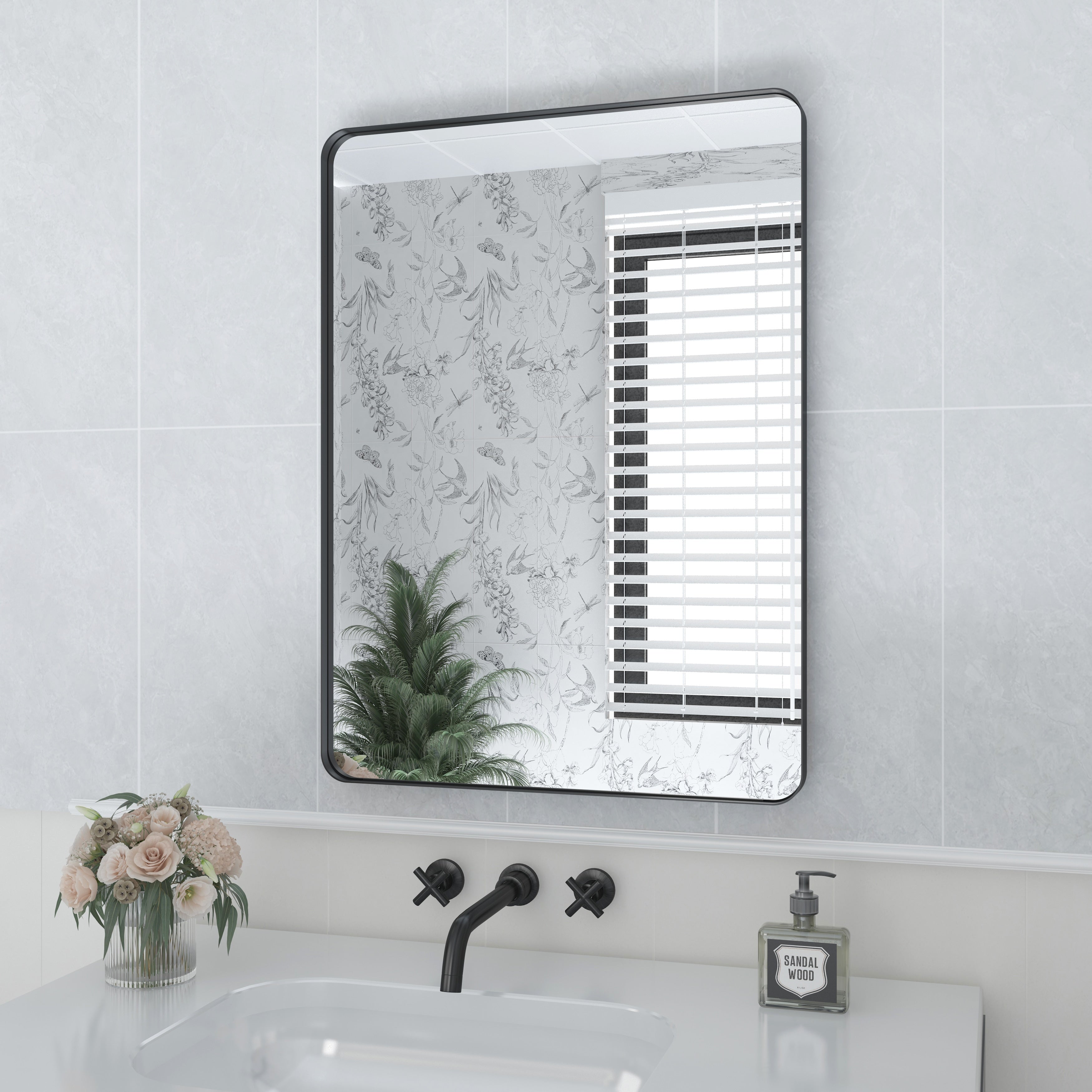 QuivaraView Rectangular Aluminum Framed Bathroom Vanity Mirror