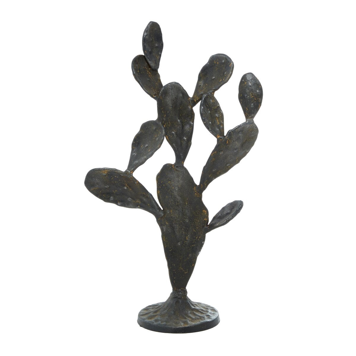 Metal Cactus Decorative Sculpture - Black - Roche River Decor