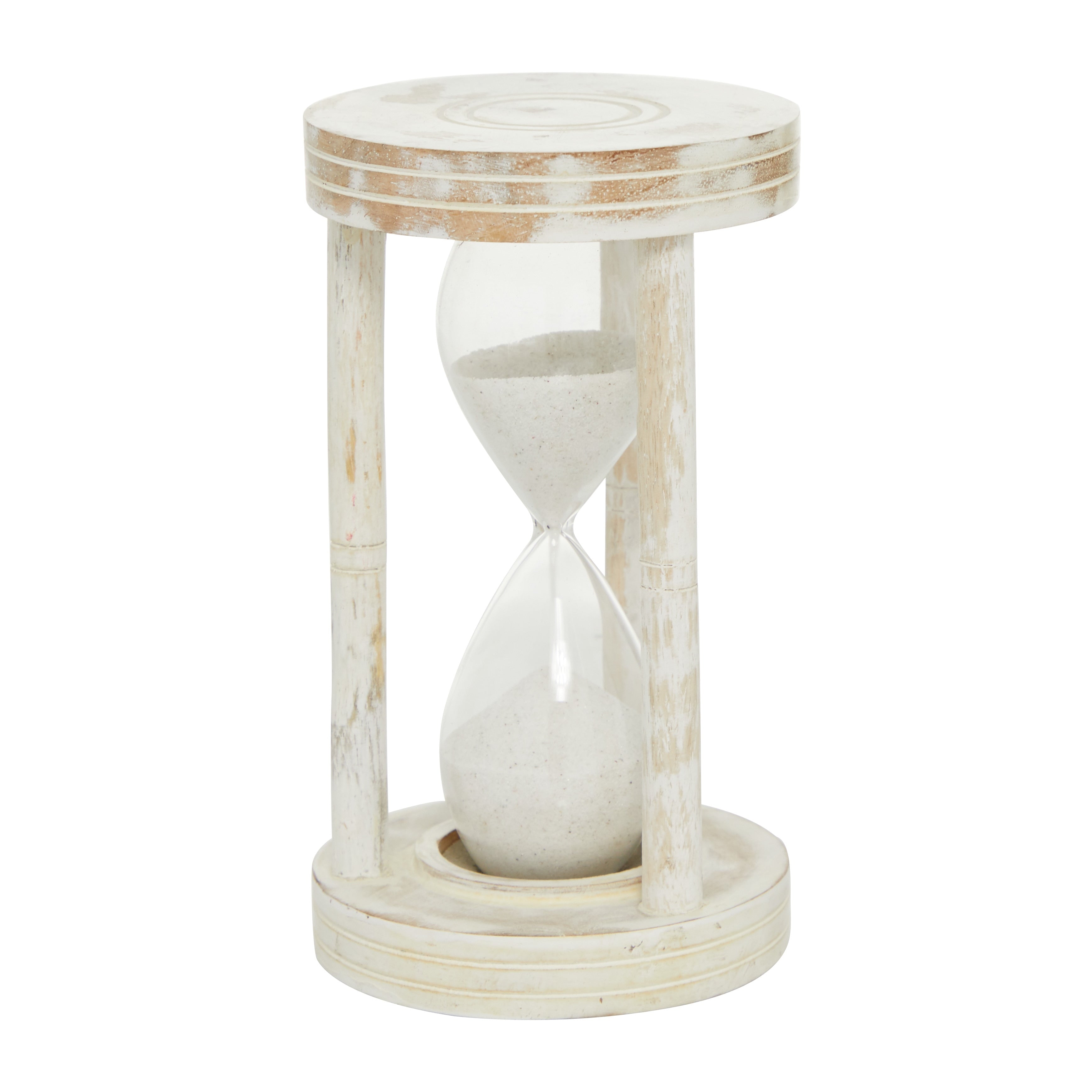 White Wood Hourglass Sand Timer