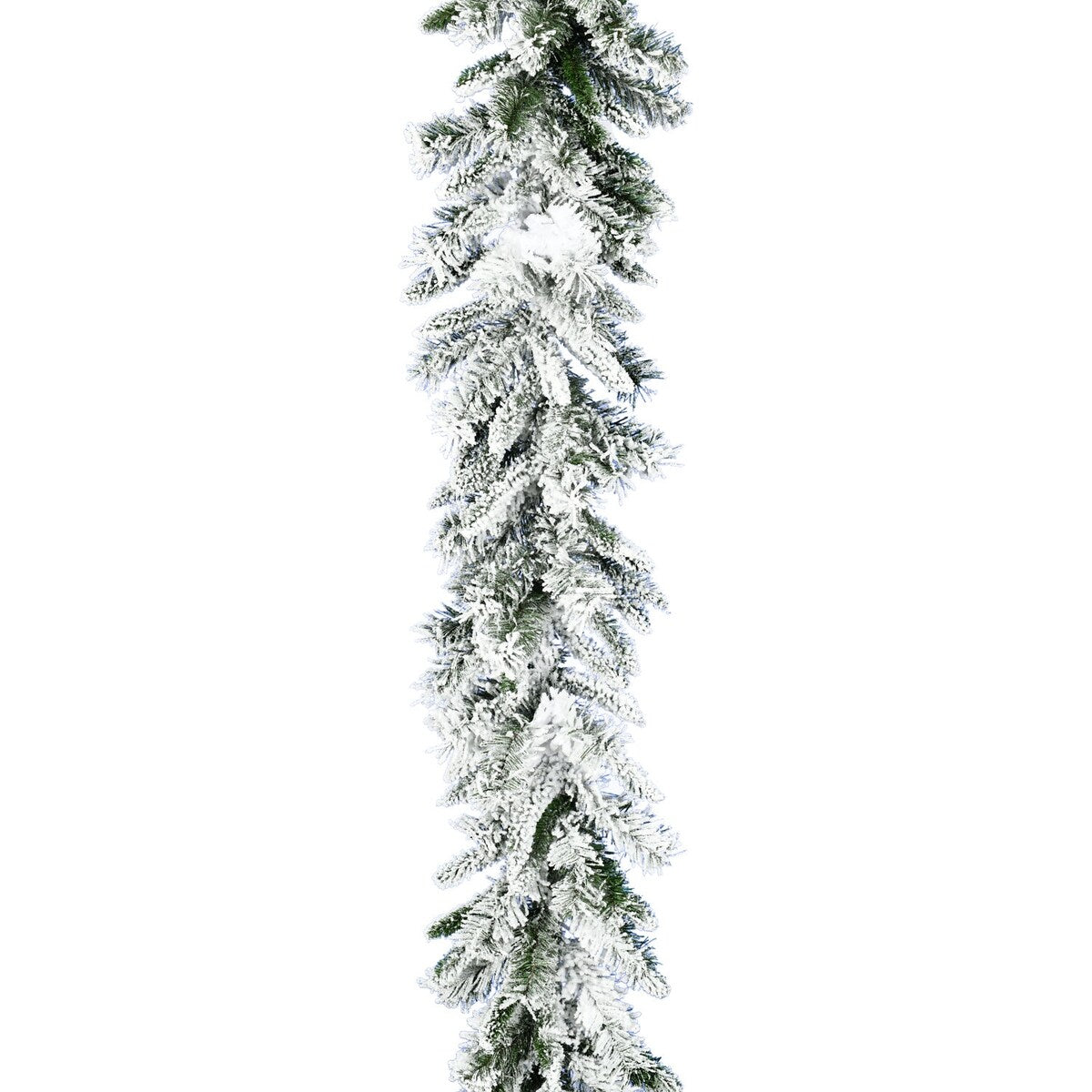 Fraser Hill Farm 9-Ft. Mountain Pine Flocked Garland - Snow