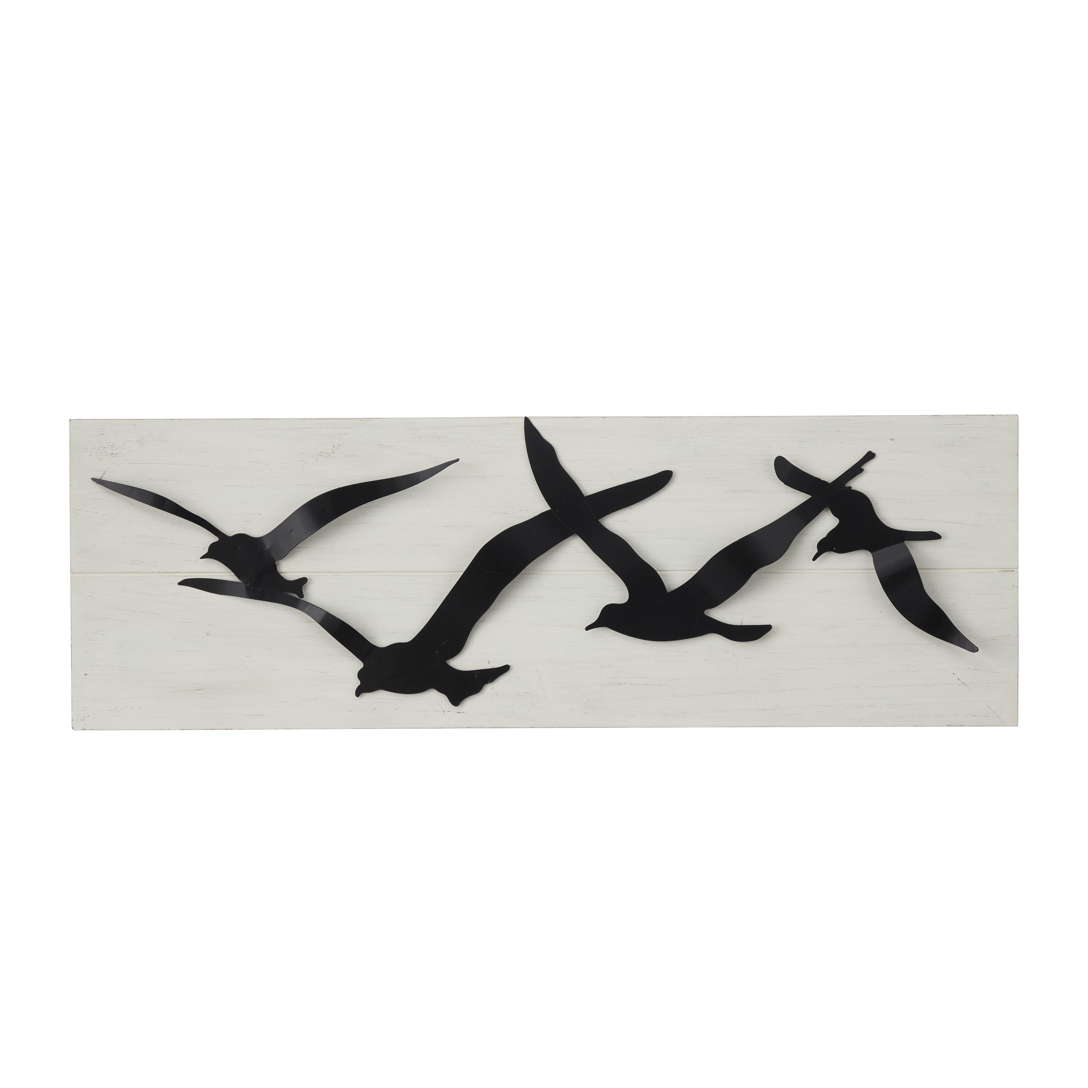 Black Metal Bird Wall Decor