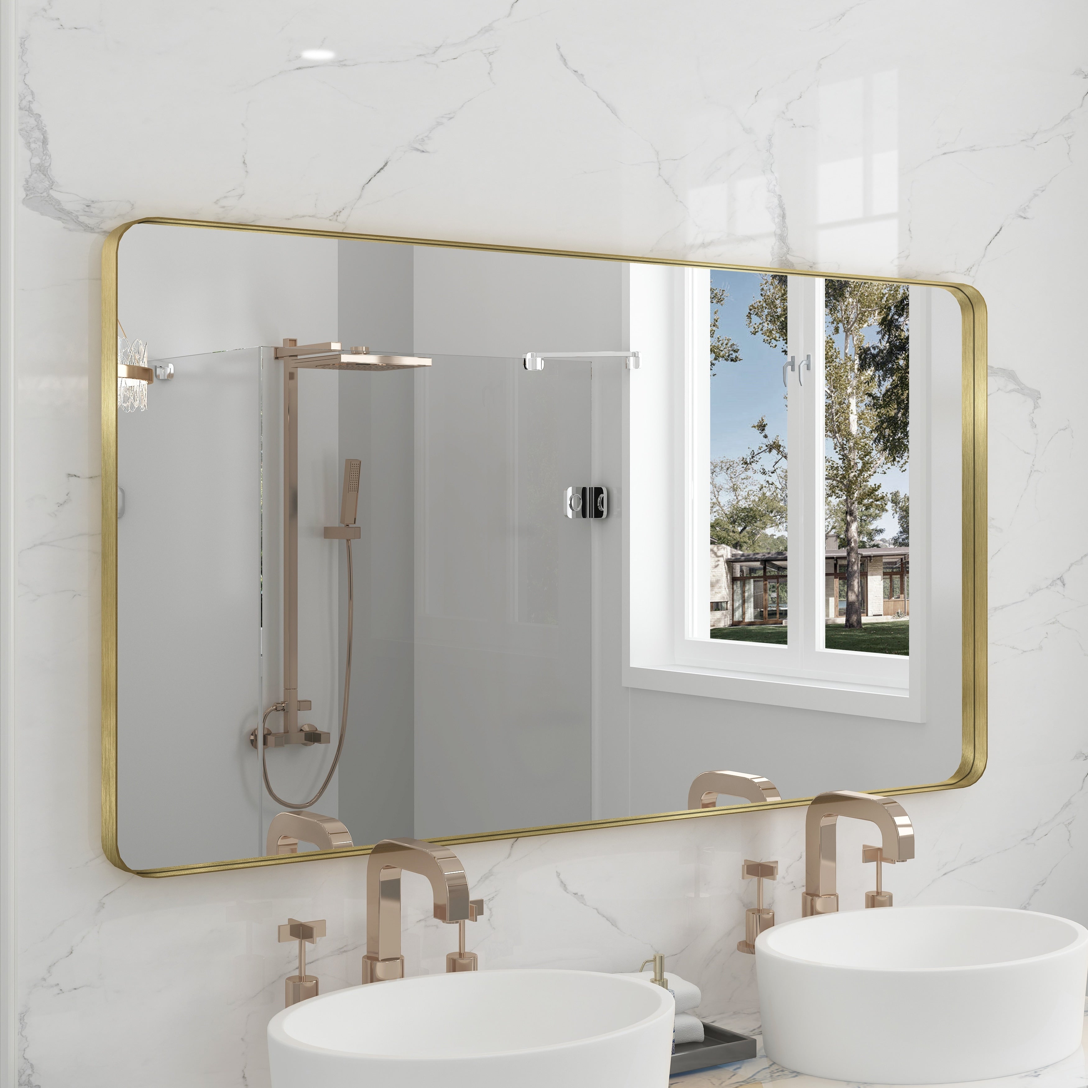 QuivaraView Rectangular Aluminum Framed Bathroom Vanity Mirror