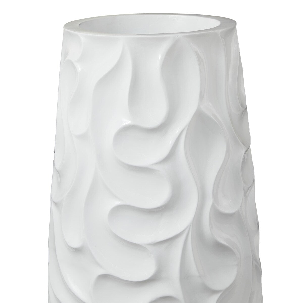 Resin Wave Inspired Textured Decorative Vase - White or Black - Roche River Decor