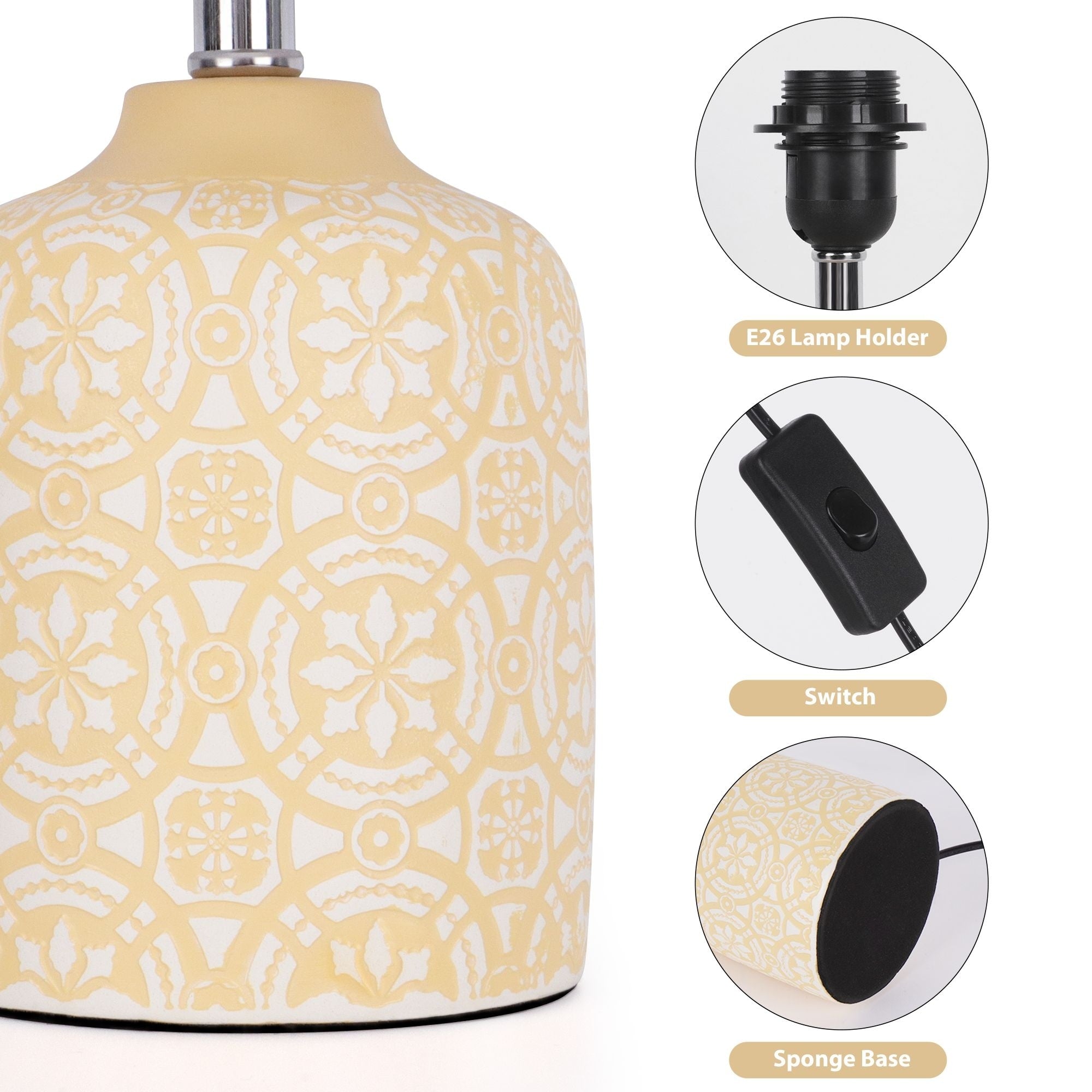 Romision Table Lamp with Fabric Shade