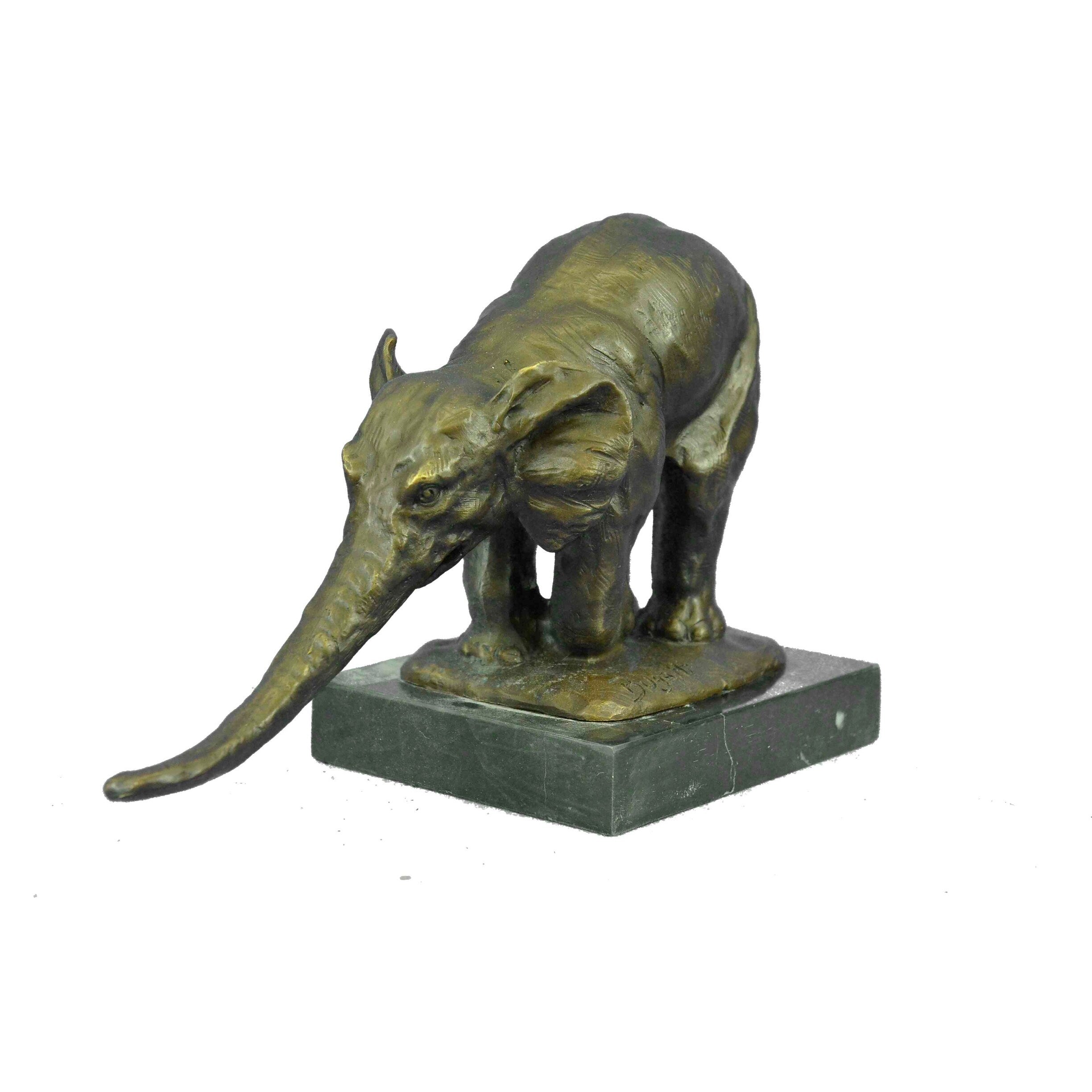 11.5 Inches European Art Bronze Sculpture Proboscidea Elephant King Of Forest Statue