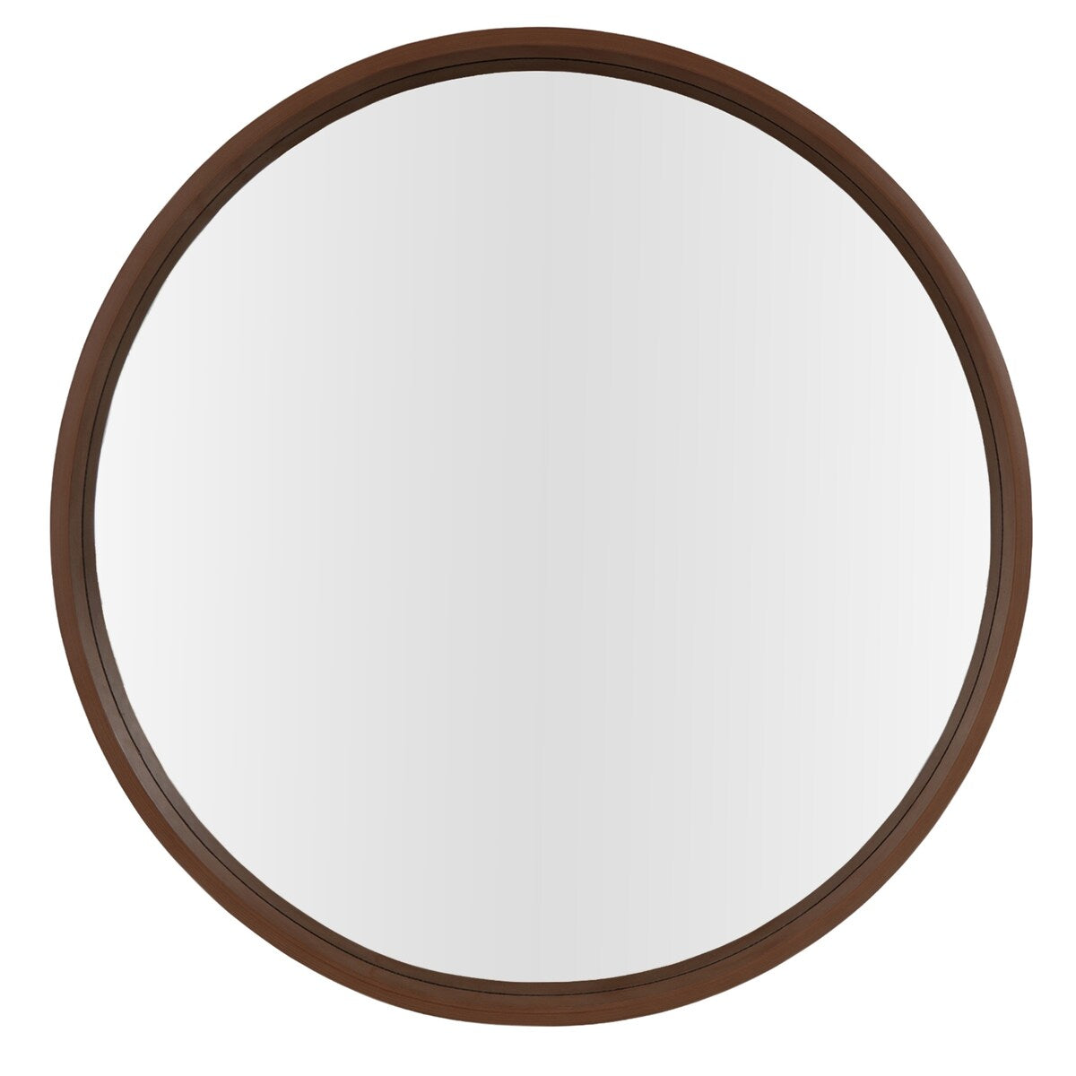 Classic Wooden Frame Farmhouse Round Wall Mirror