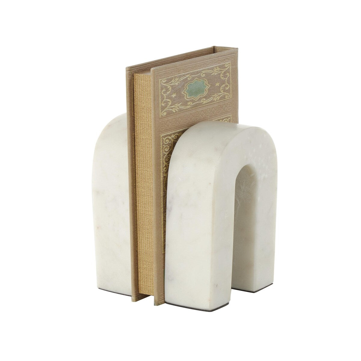 Marble Minimalistic Arched Decorative Bookends - Set of 2 Cream - Roche River Decor