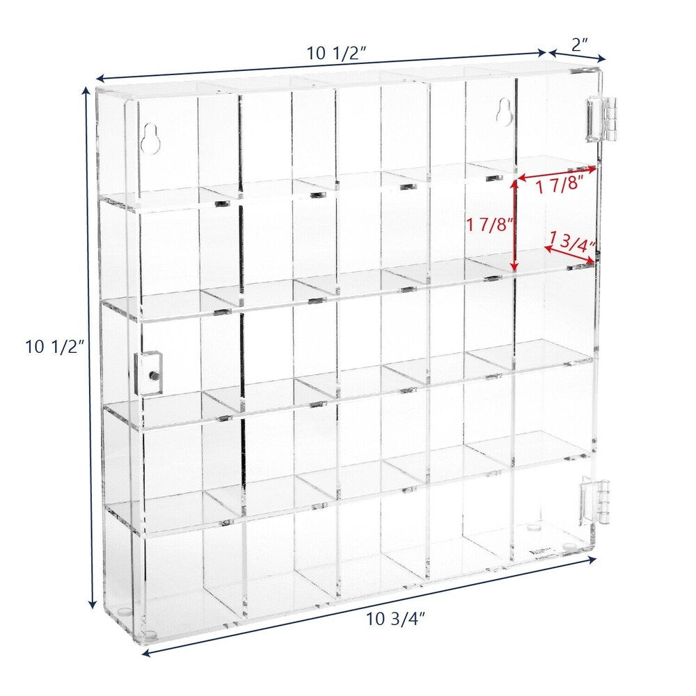 Mountable 25 Compartments Display Case Cabinet Stand