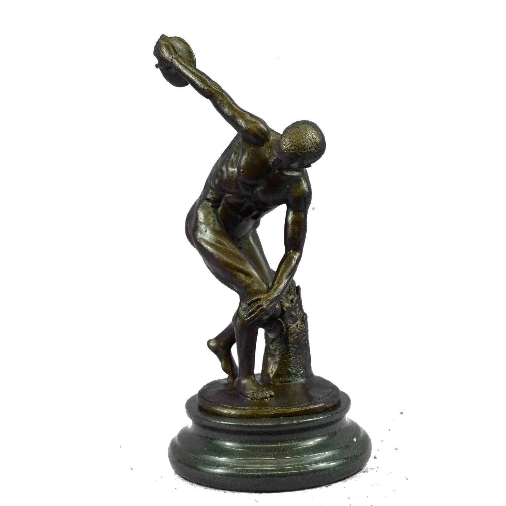 Handmade Myron Bronze Sculpture Man Throwing Disk Statue The Discus Thrower