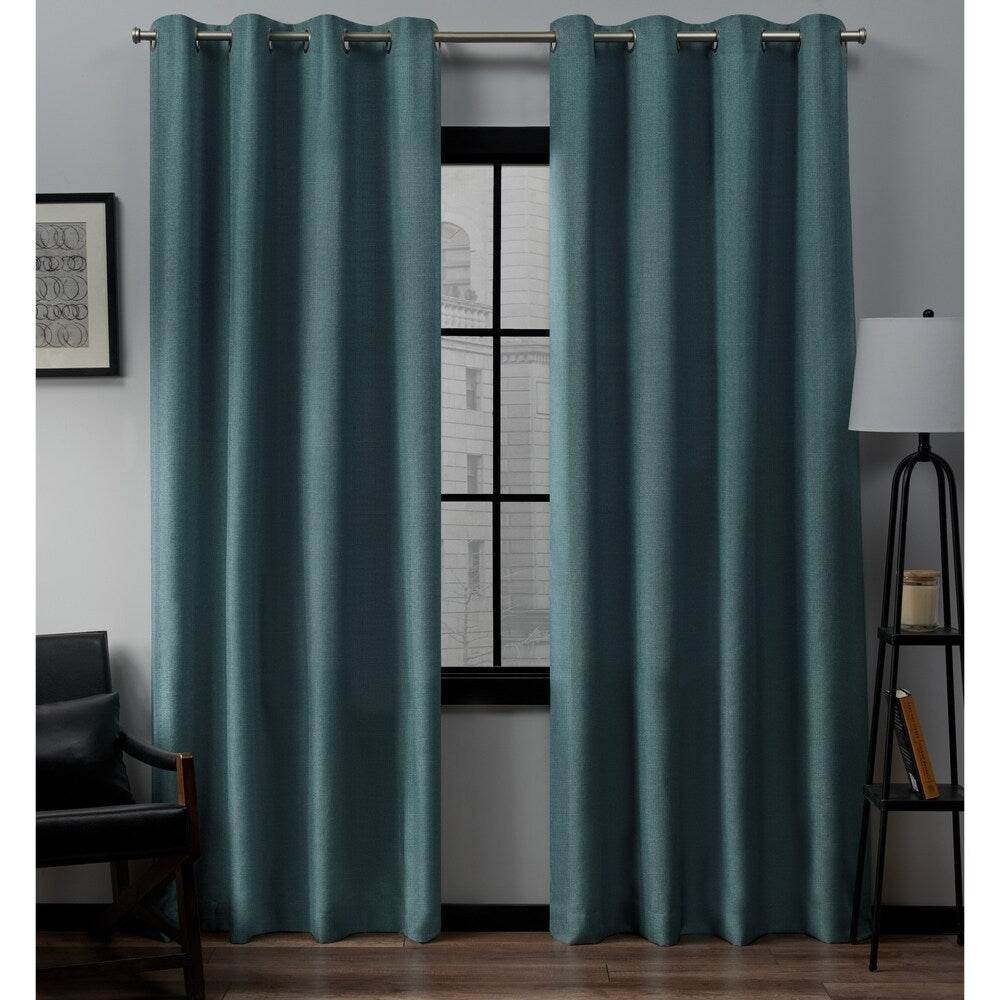 Porch & Den Sugar Creek Loha Grommet Top Linen Curtain Panel Pair