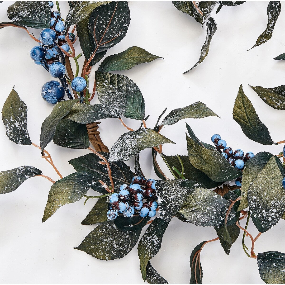 18 Artificial Icy Blueberry and Leaves Wreath - 18