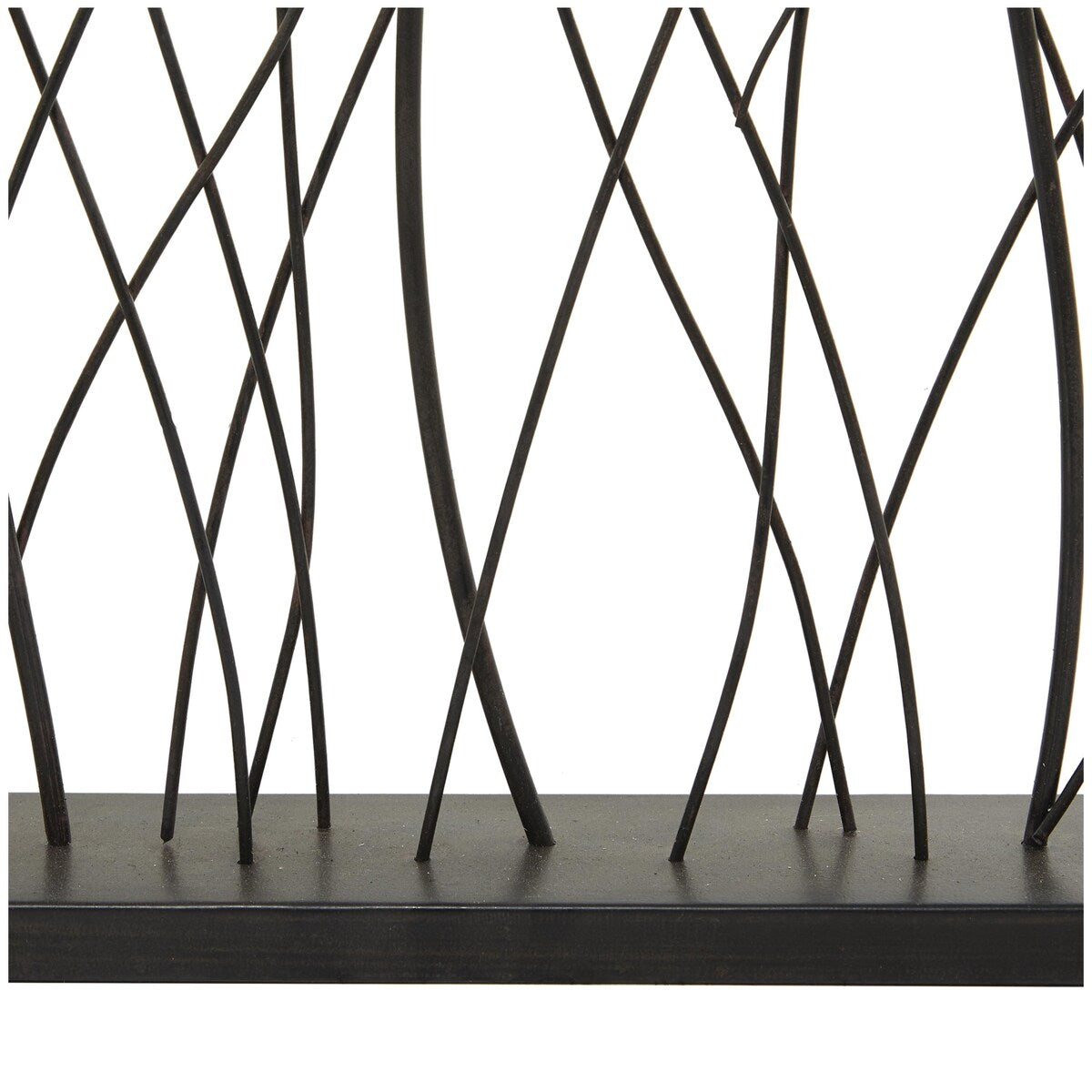 Metal Leaf Decorative Sculpture with Black Base - Black - Roche River Decor