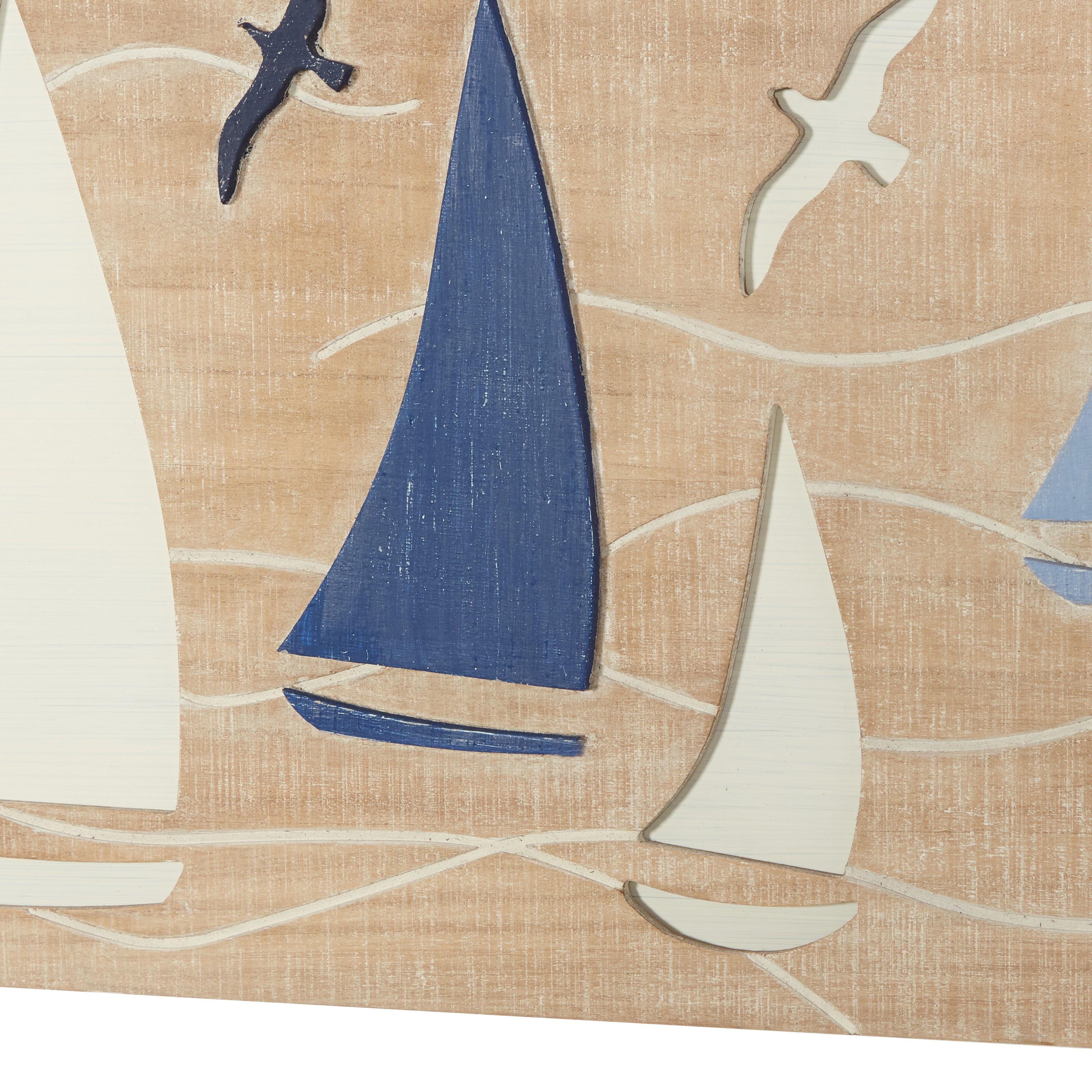 Brown Wood Sail Boat Home Wall Decor