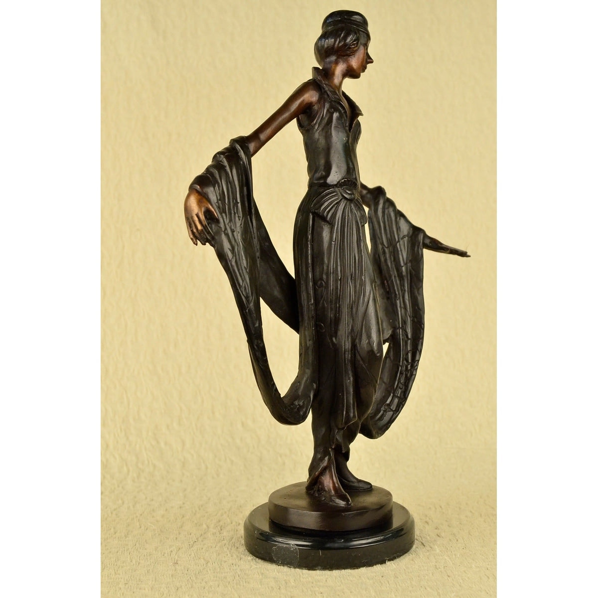 HandmadeVintage Rep. Theatre Actress Bronze Statue Dancer Singer Art Sculpture