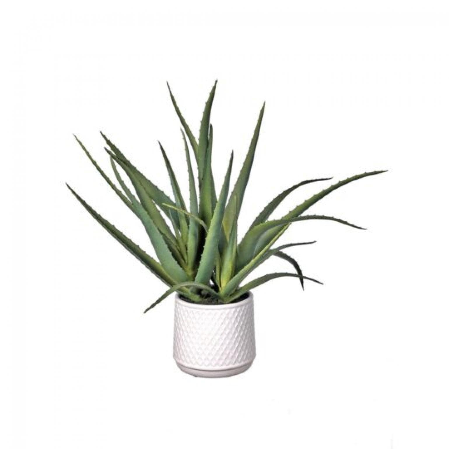 Potted Aloe In Ceramic Pot Faux Plants And Trees