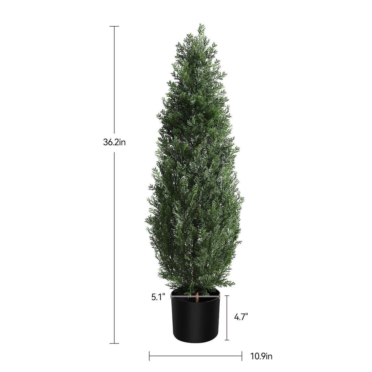 Artificial Topiary Tree 2-Set,3ft Artificial Cedar Topiary Trees - Green