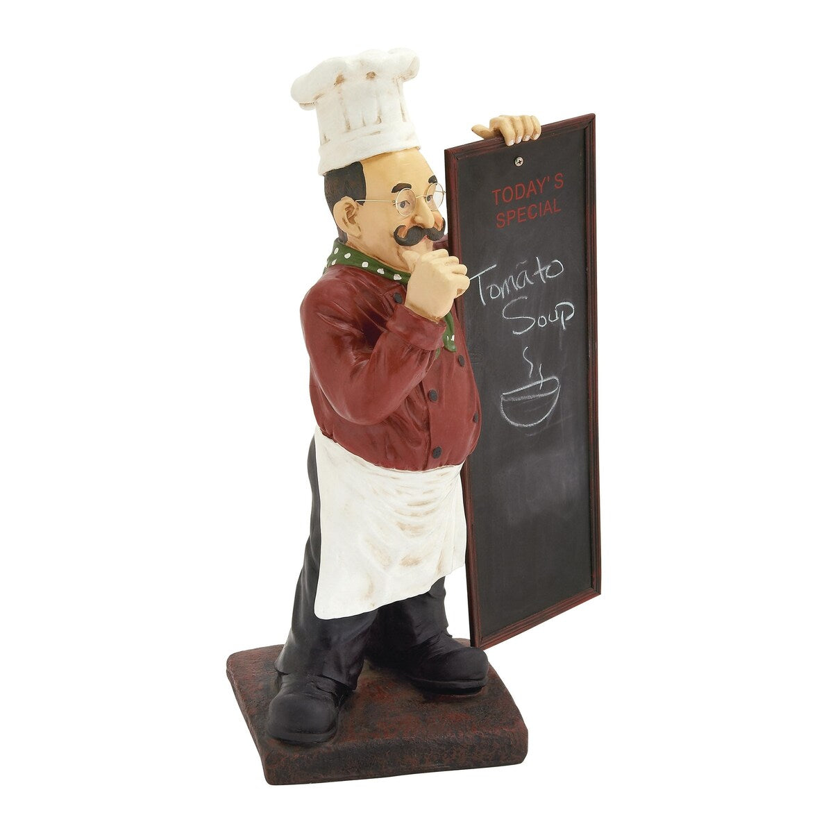 Polystone Chef Decorative Sculpture with Chalkboard - Multi Colored - Roche River Decor