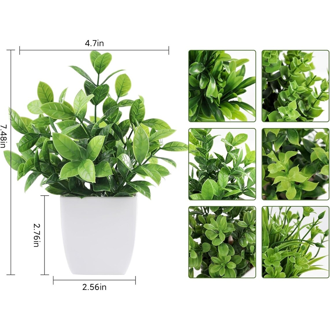 6 Packs Fake Plants Mini Artificial Plants - 6 pack