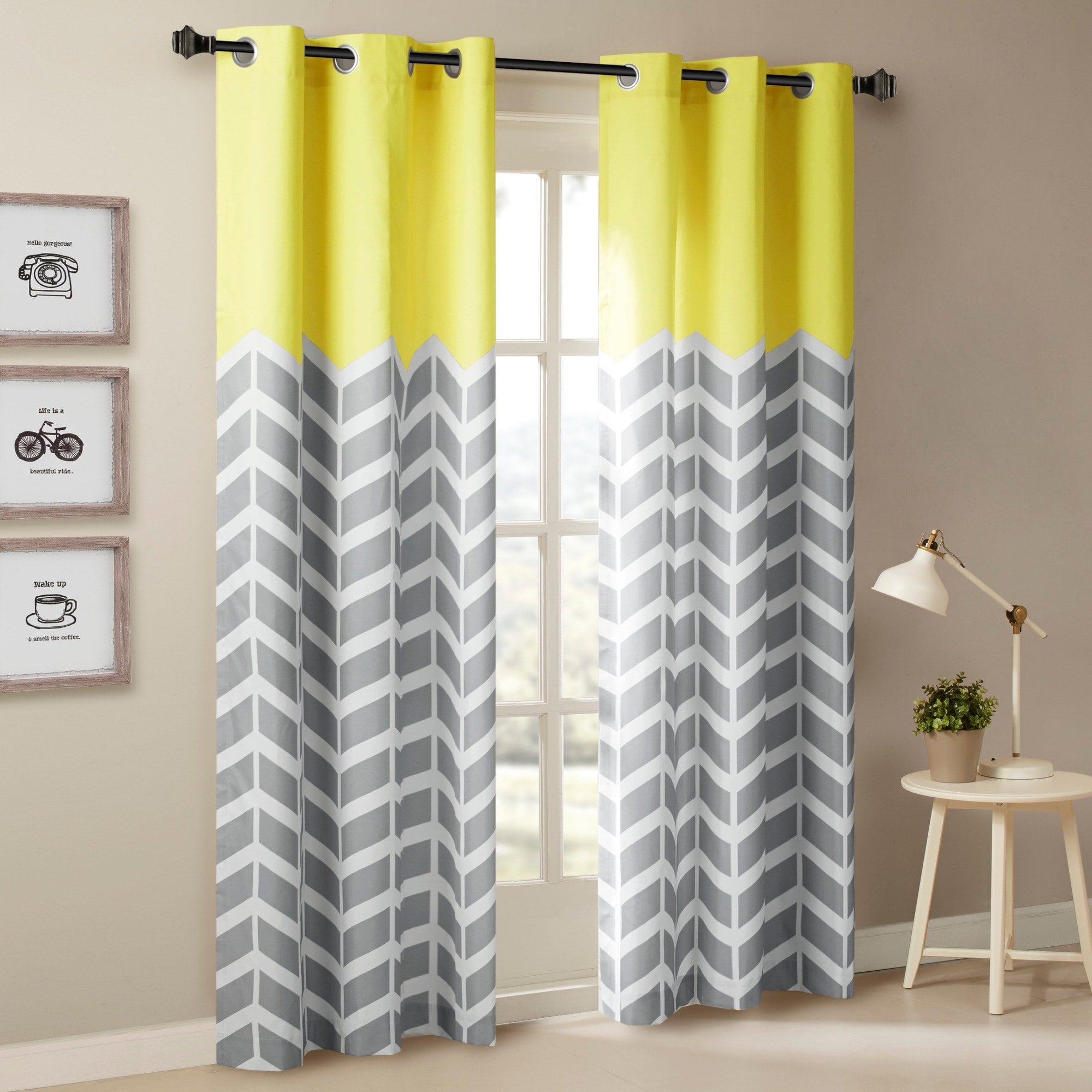 Intelligent Design Rayna Chevron Room Darkening Grommet Panel Pair