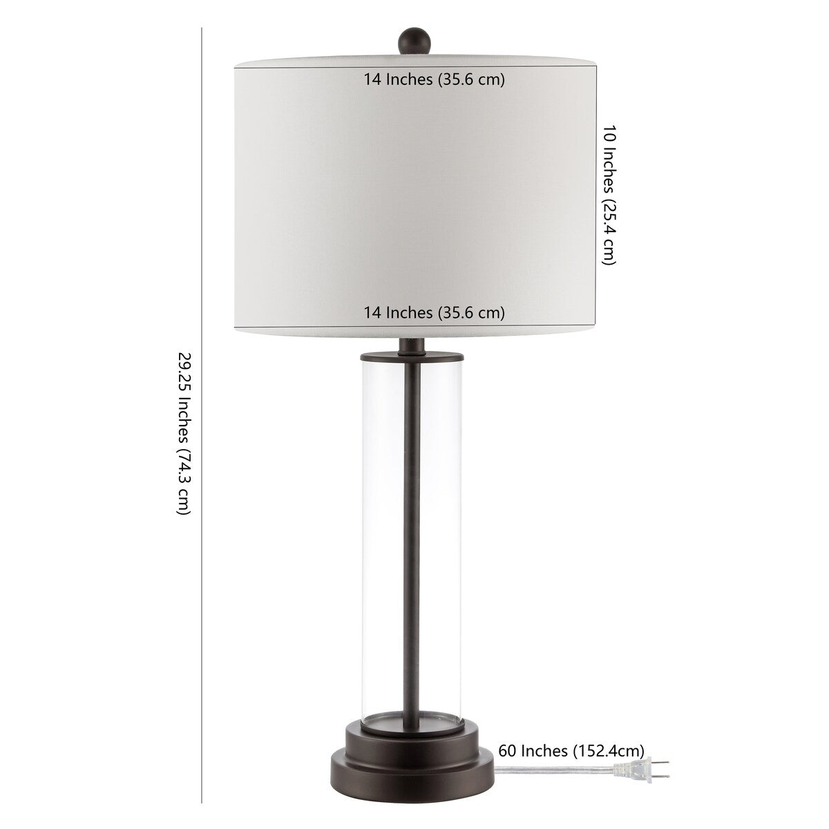 SAFAVIEH Lighting Onica 26-inch Glass Table Lamp - 14 x 14 x 26 - 14Wx14Dx29H