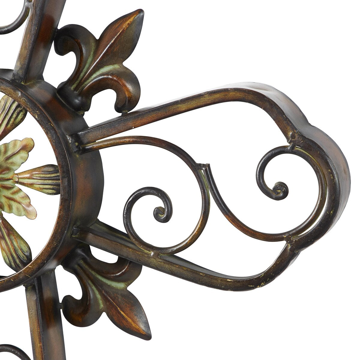 Metal Cross Scroll Home Wall Decor - Brown - Roche River Decor