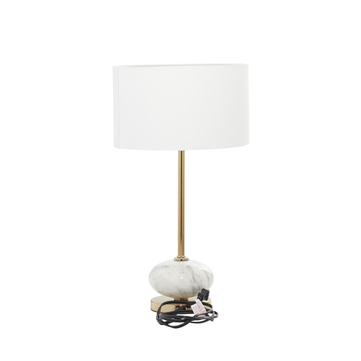 Ceramic Room Buffet Lamp with Marble Inspired Base - Gold - Roche River Decor