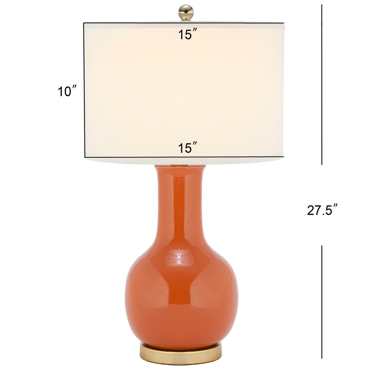 SAFAVIEH Lighting Dionne 28-inch Orange Table Lamp - 15 W x 15 D x 27.5 H - 15Wx15Dx28H