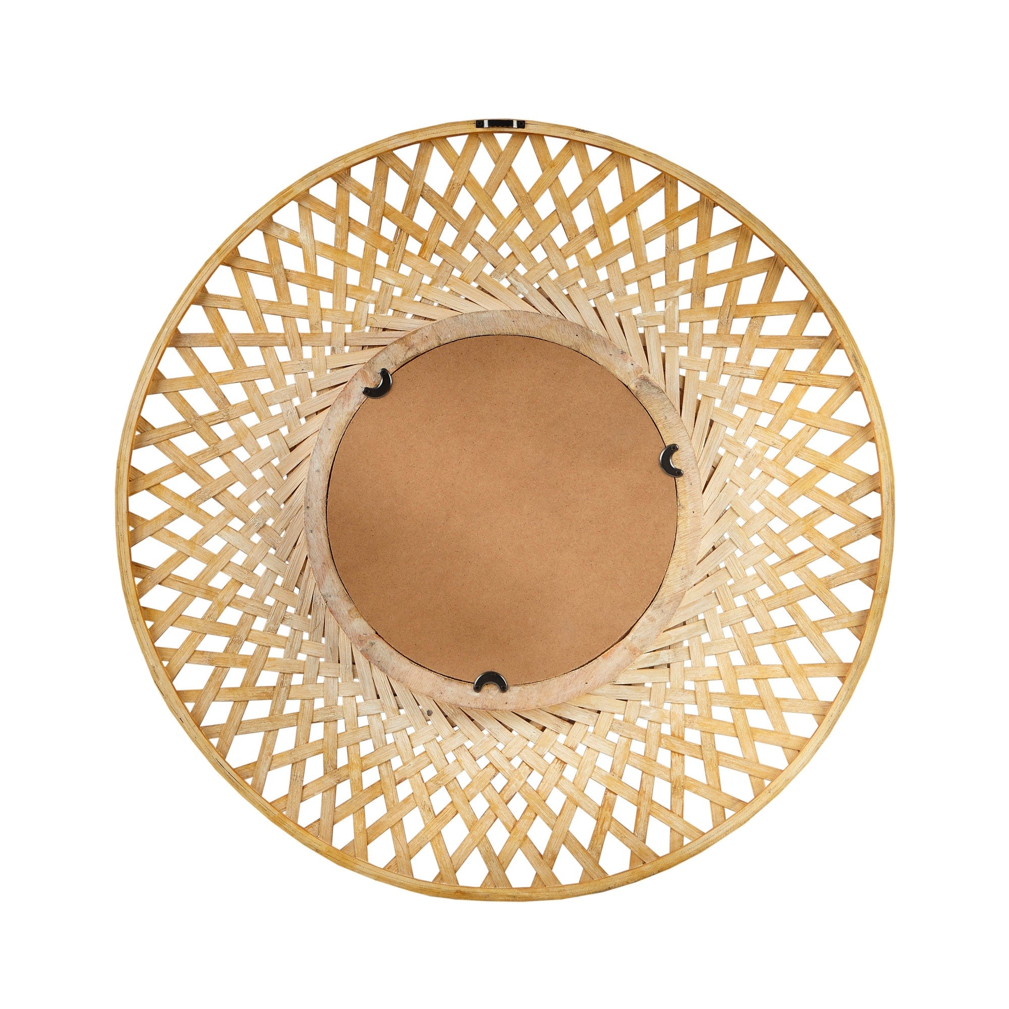 Madison Park Reed Natural Round Bamboo Wall Decor Mirror