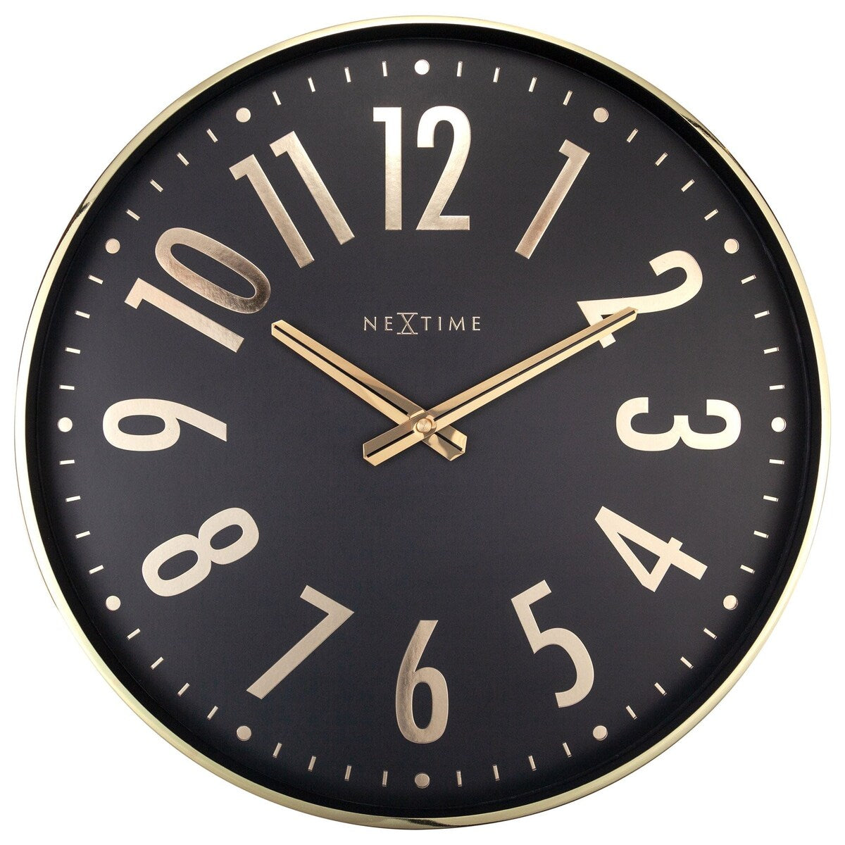 Alchemy 16 Inch Metal Wall Clock with Shiny Numbers