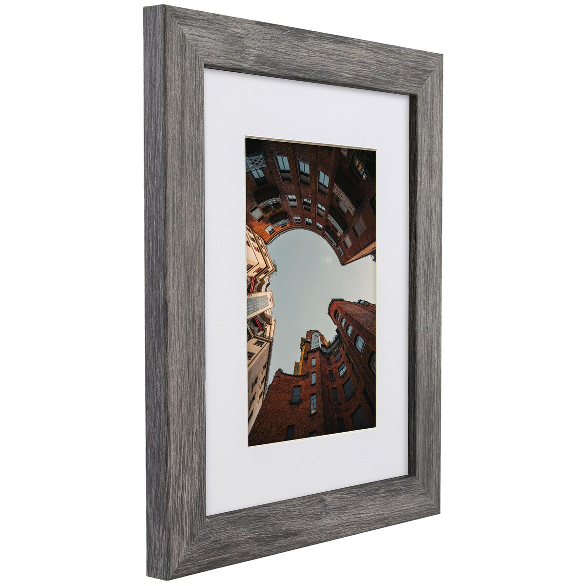 Craig Frames 26030 Gray Barnwood Picture Frame Matted for a Photo