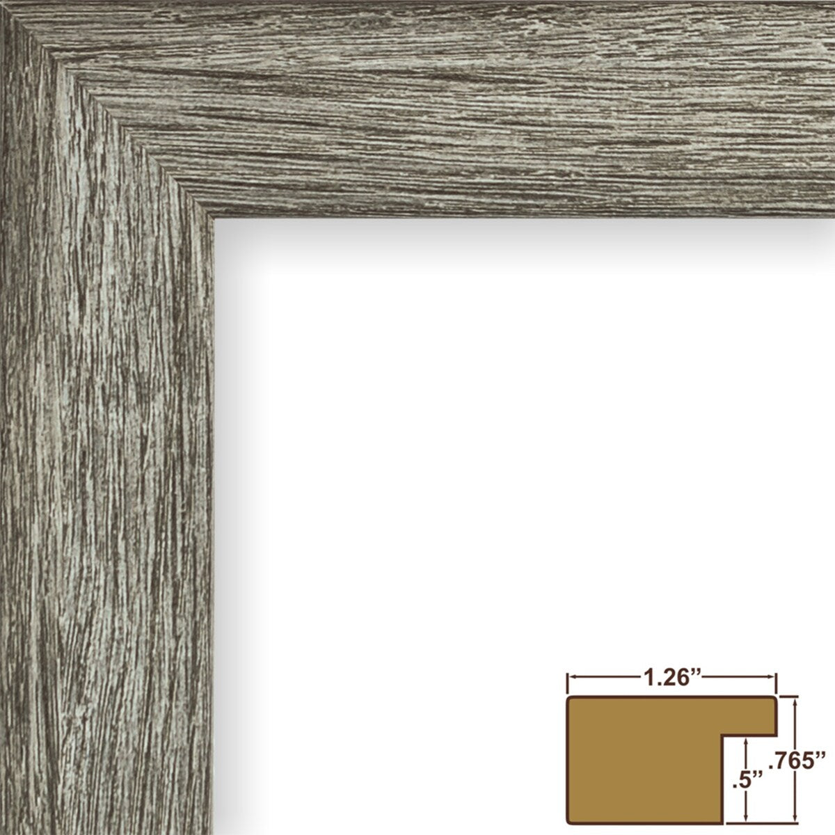 Craig Frames 26030 Gray Barnwood Picture Frame Matted for a Photo