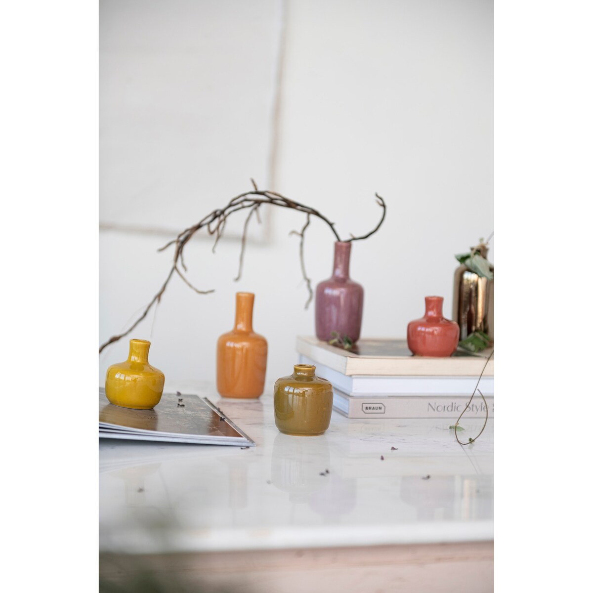 Decorative Stoneware Vases with Reactive Glaze