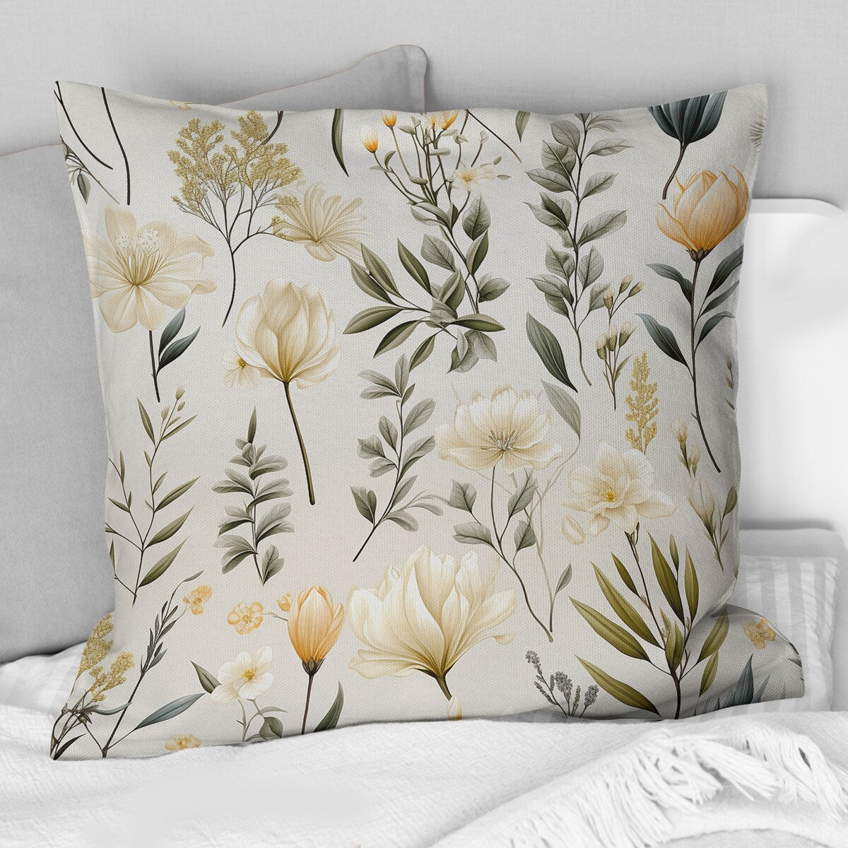 Designart Botanical Sketched I Plants Printed Throw Pillow