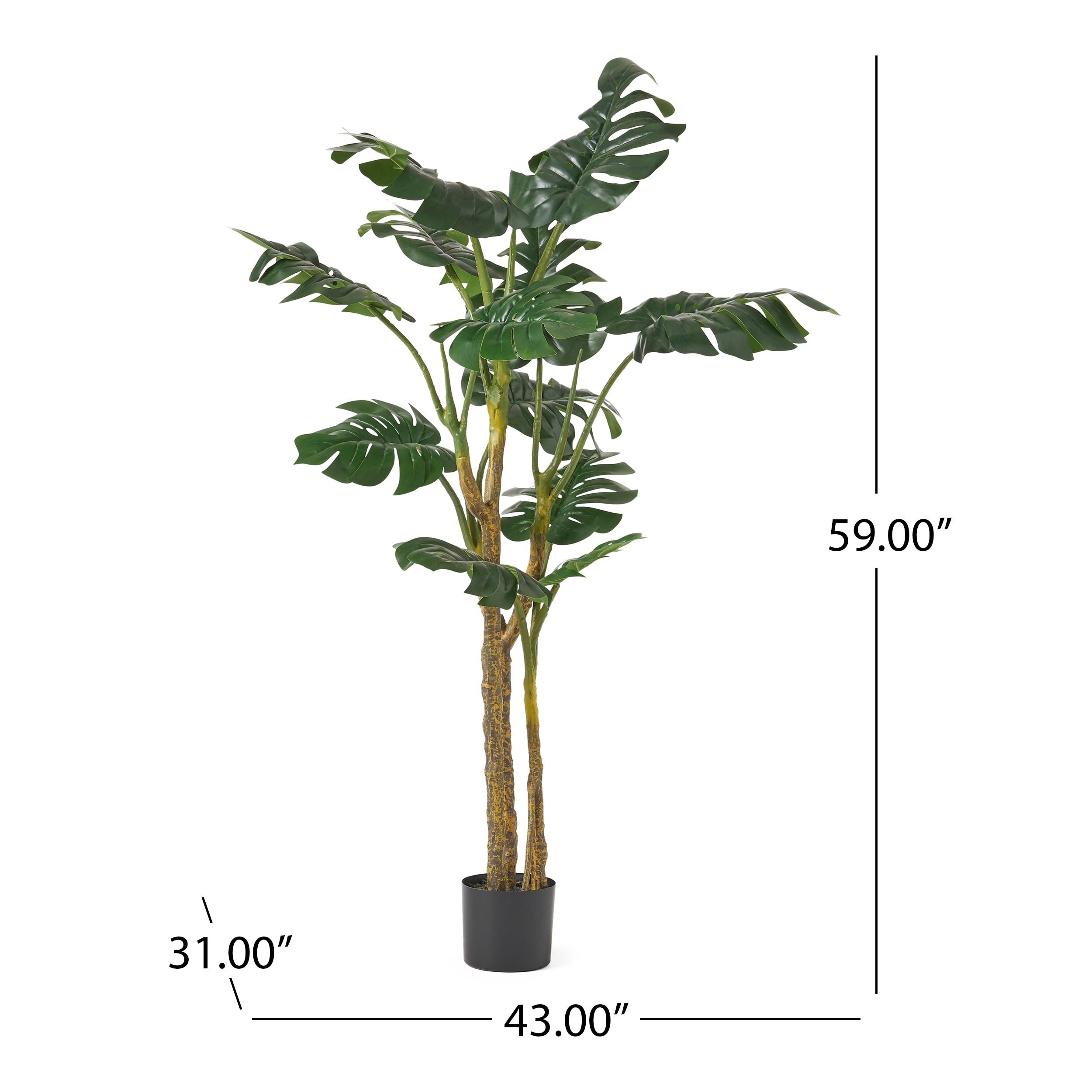 Stilwell 4' x 2.5' Artificial Monstera Tree by Christopher Knight Home