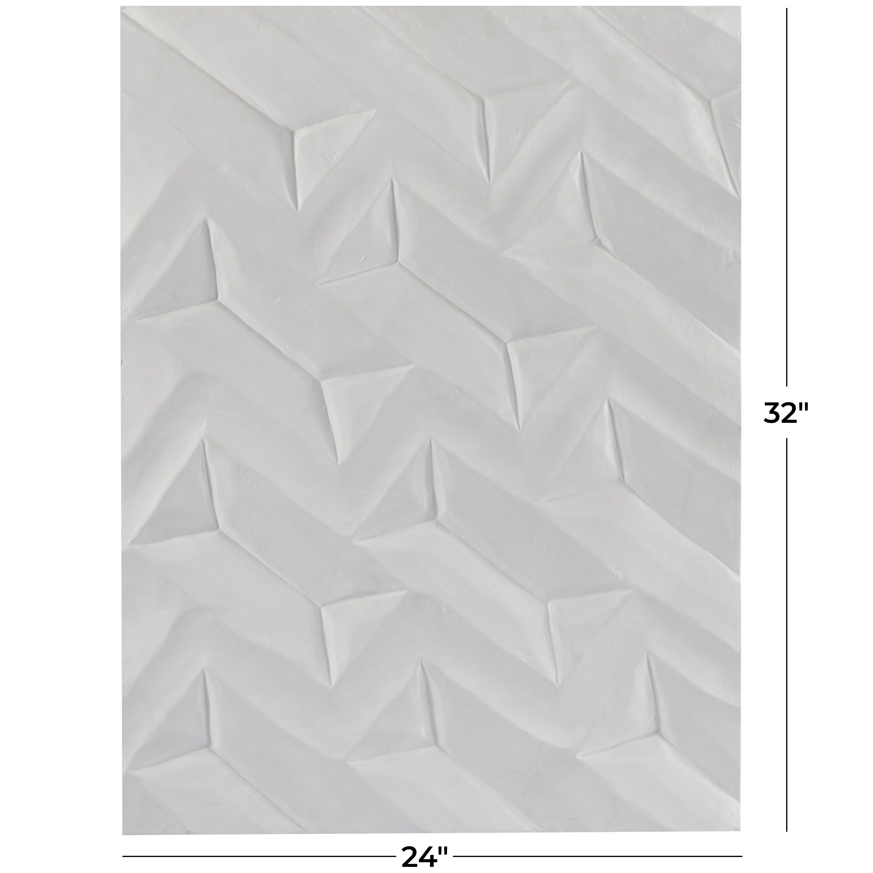 CosmoLiving by Cosmopolitan White Wooden Carved Geometric Wall Decor