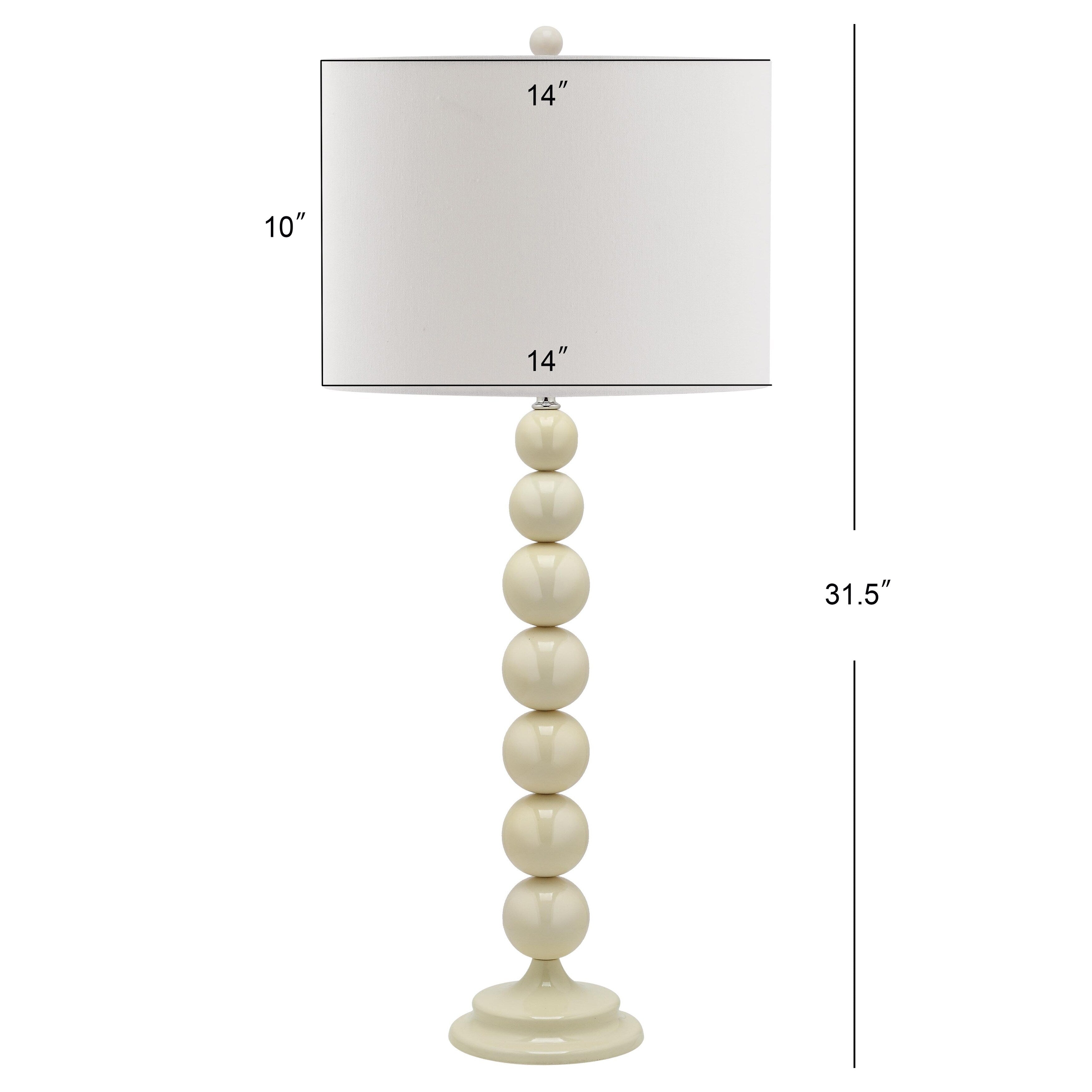 SAFAVIEH Lighting Mechelle 31-inch Stacked Ball White Table Lamp (Set of 2) - 14x14x31.5 - 14Wx14Dx32H