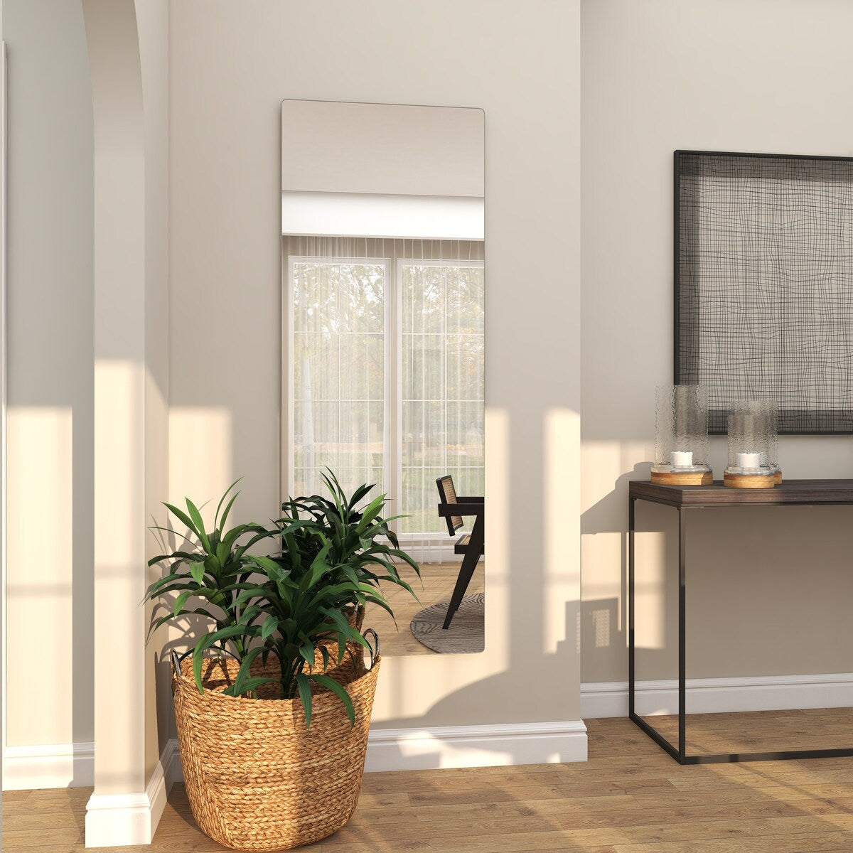 Metal Room Wall Mirror - Silver - CosmoLiving by Cosmopolitan