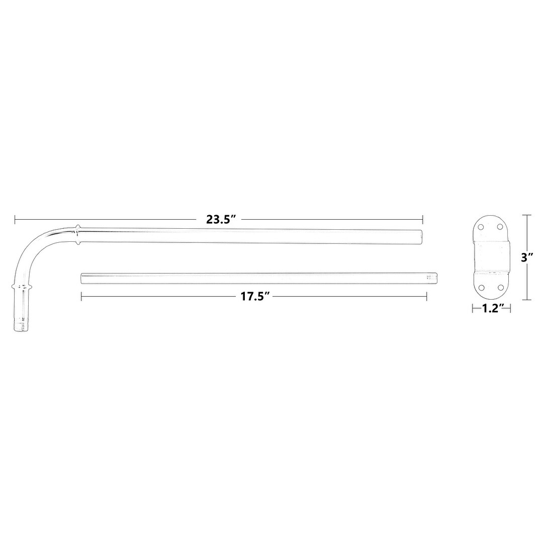 Adjustable Swing Arm Metal Window Curtain Rods (Set of 2)