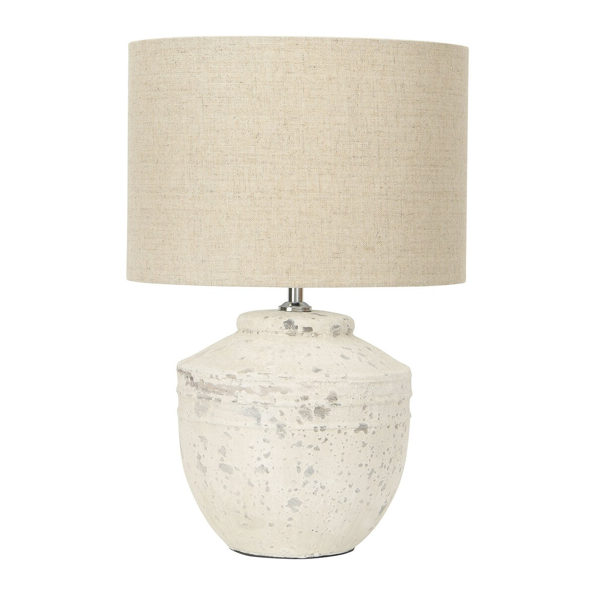 Cement Table Lamp with Linen Shade