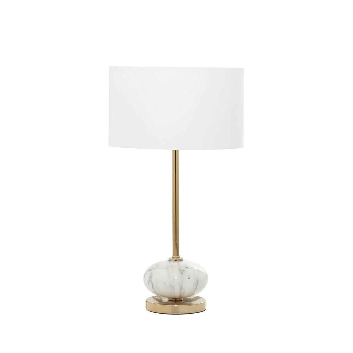 Ceramic Room Buffet Lamp with Marble Inspired Base - Gold - Roche River Decor