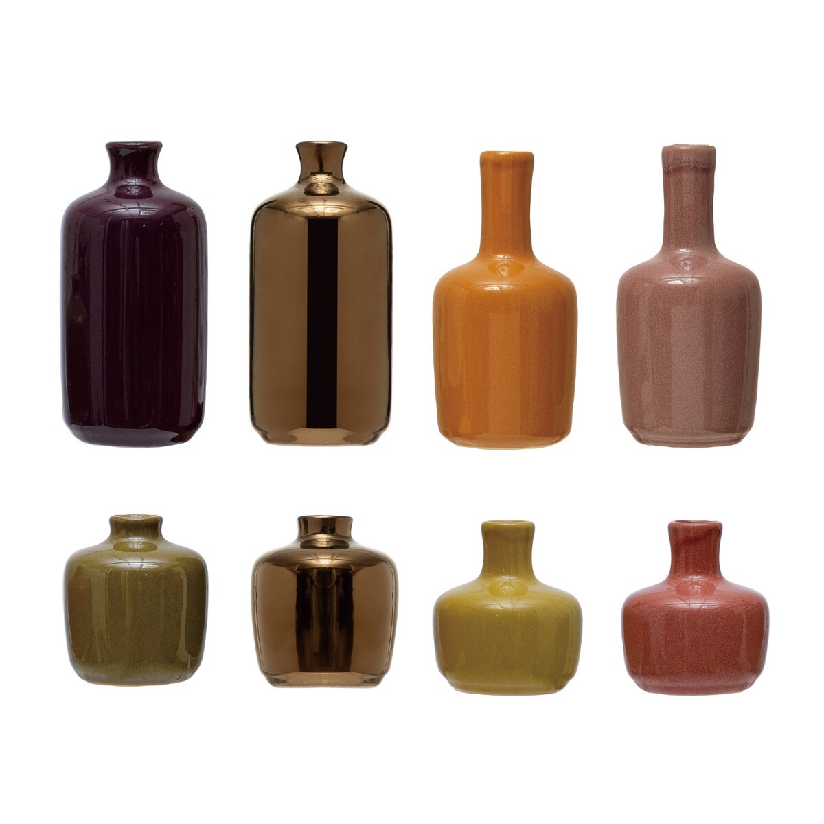 Decorative Stoneware Vases with Reactive Glaze