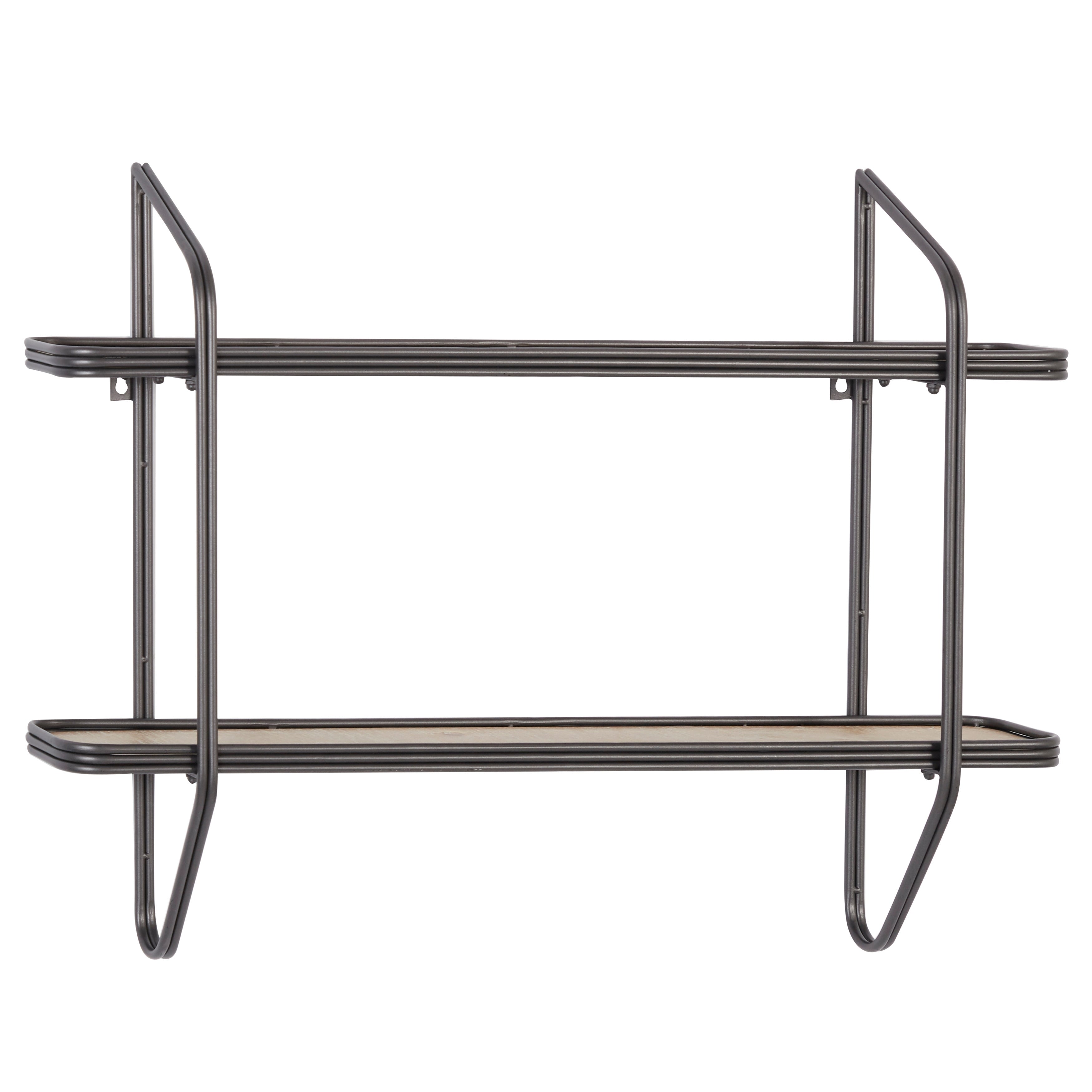 Black Metal Industrial Wall Shelf 23 x 32 x 6 - 32 x 6 x 23