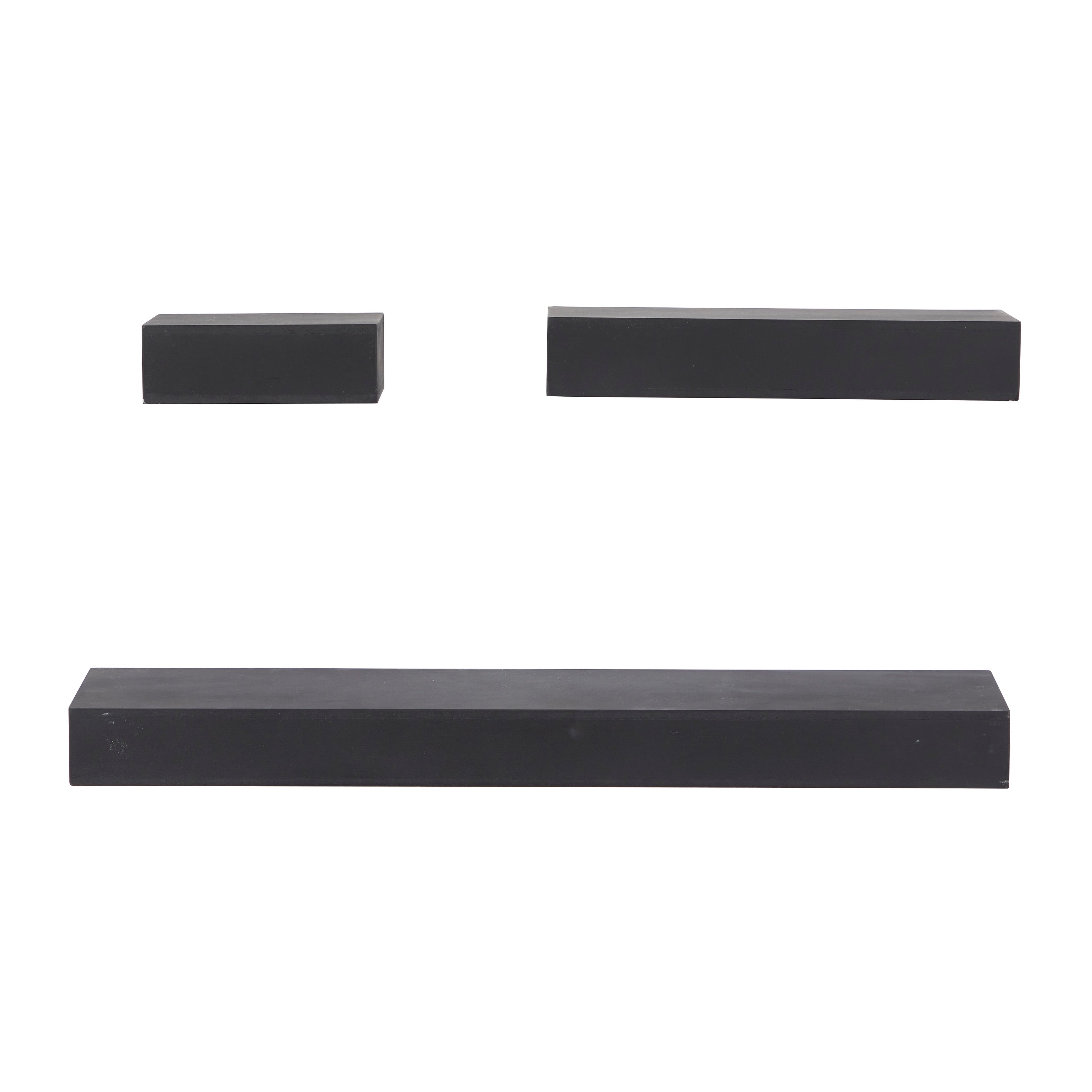 CosmoLiving by Cosmopolitan Wood 3 Shelves Wall Shelf (Set of 3) - Black or White