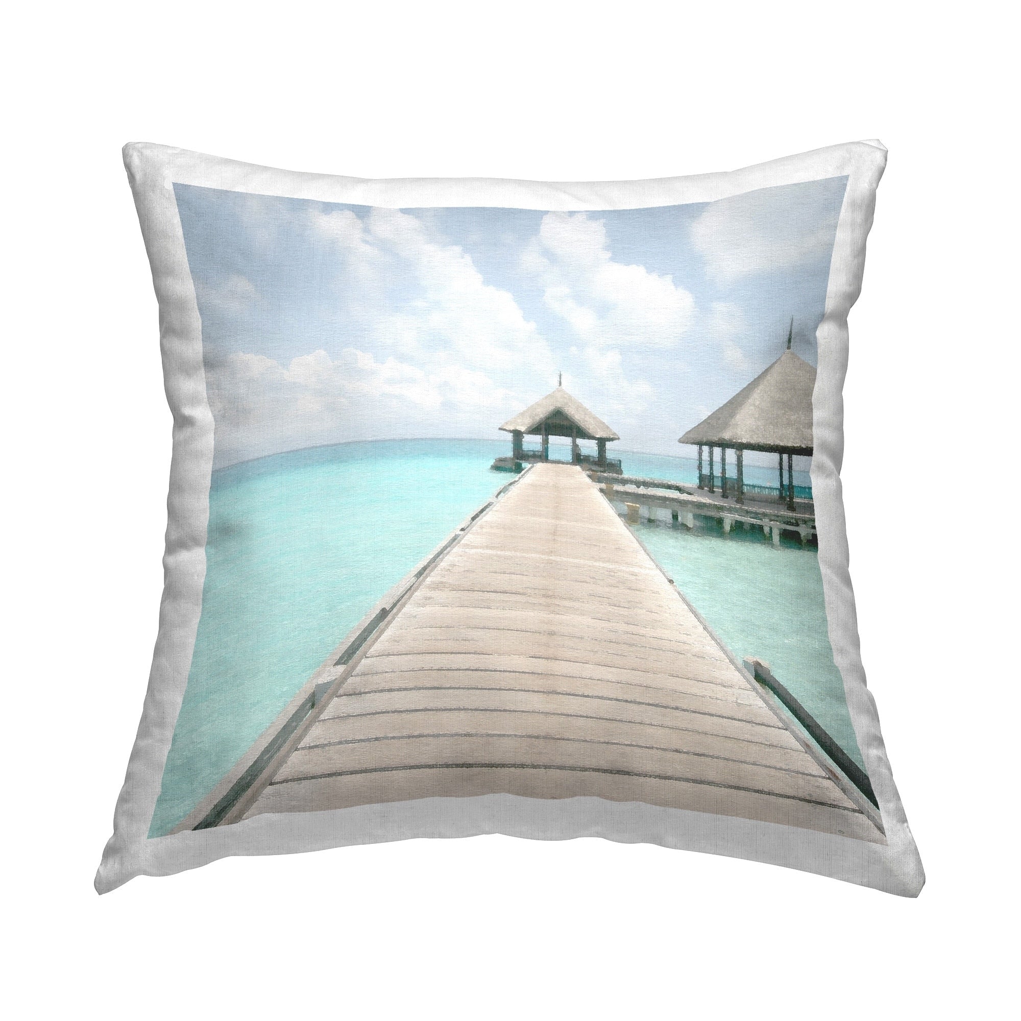 Stupell Tropical Long Pier Decorative Printed Throw Pillow Design by Noah Bay