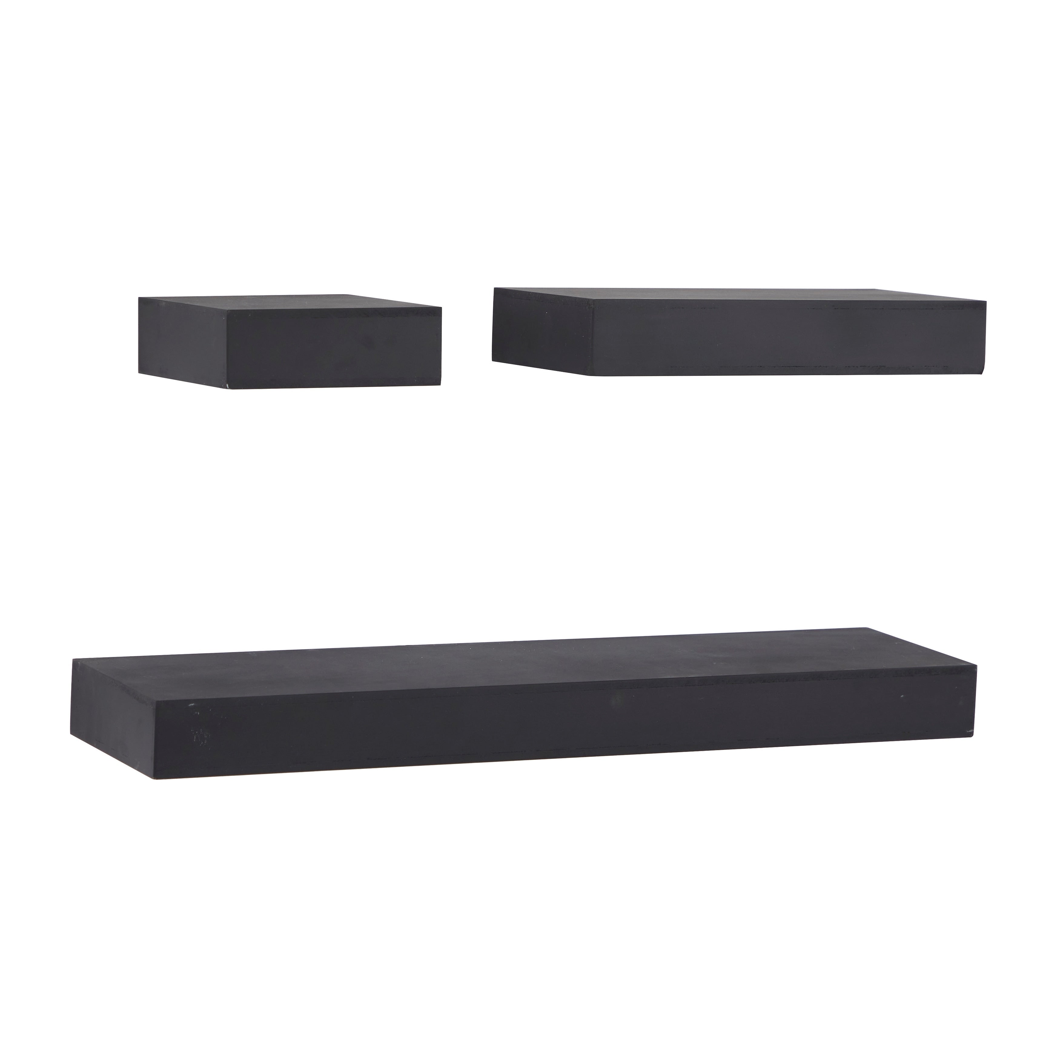 CosmoLiving by Cosmopolitan Wood 3 Shelves Wall Shelf (Set of 3) - Black or White